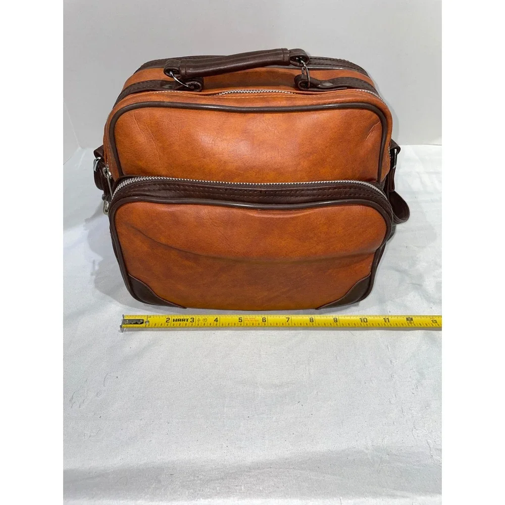 Vintage Style Brown‎ Faux Leather Camera Bag Travel Utility Case Shoulder Strap